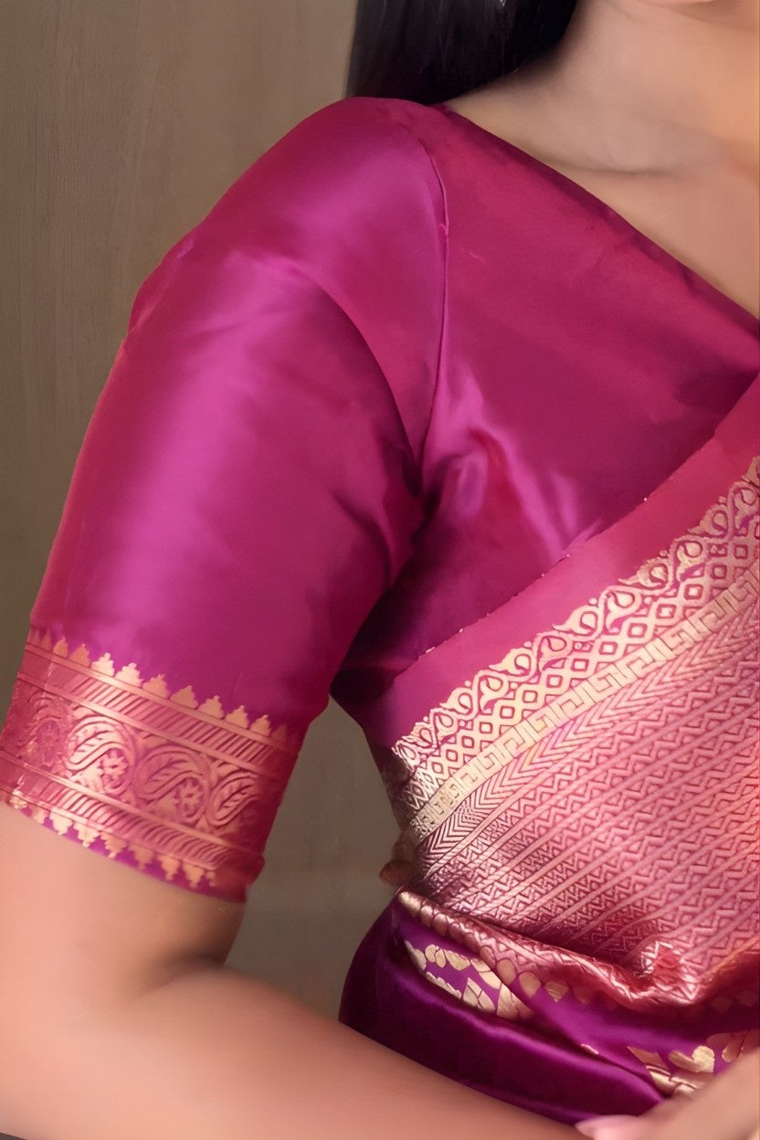 Purple Banarasi Silk Saree