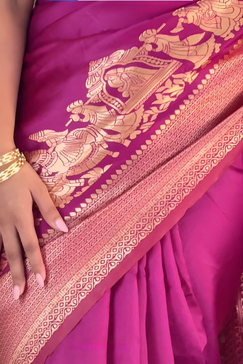 Purple Banarasi Silk Saree