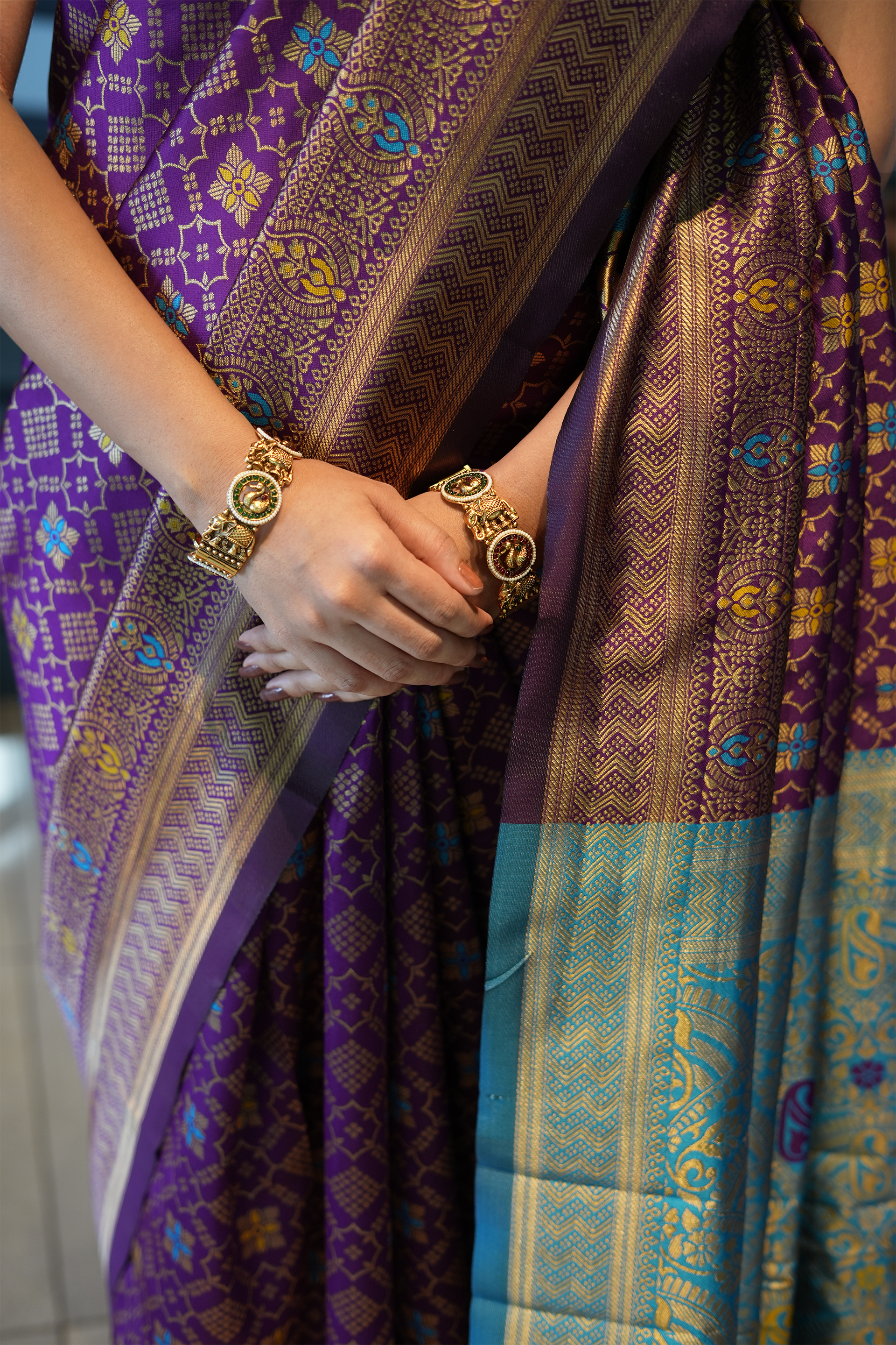 Purple Woven Banarasi Silk Saree