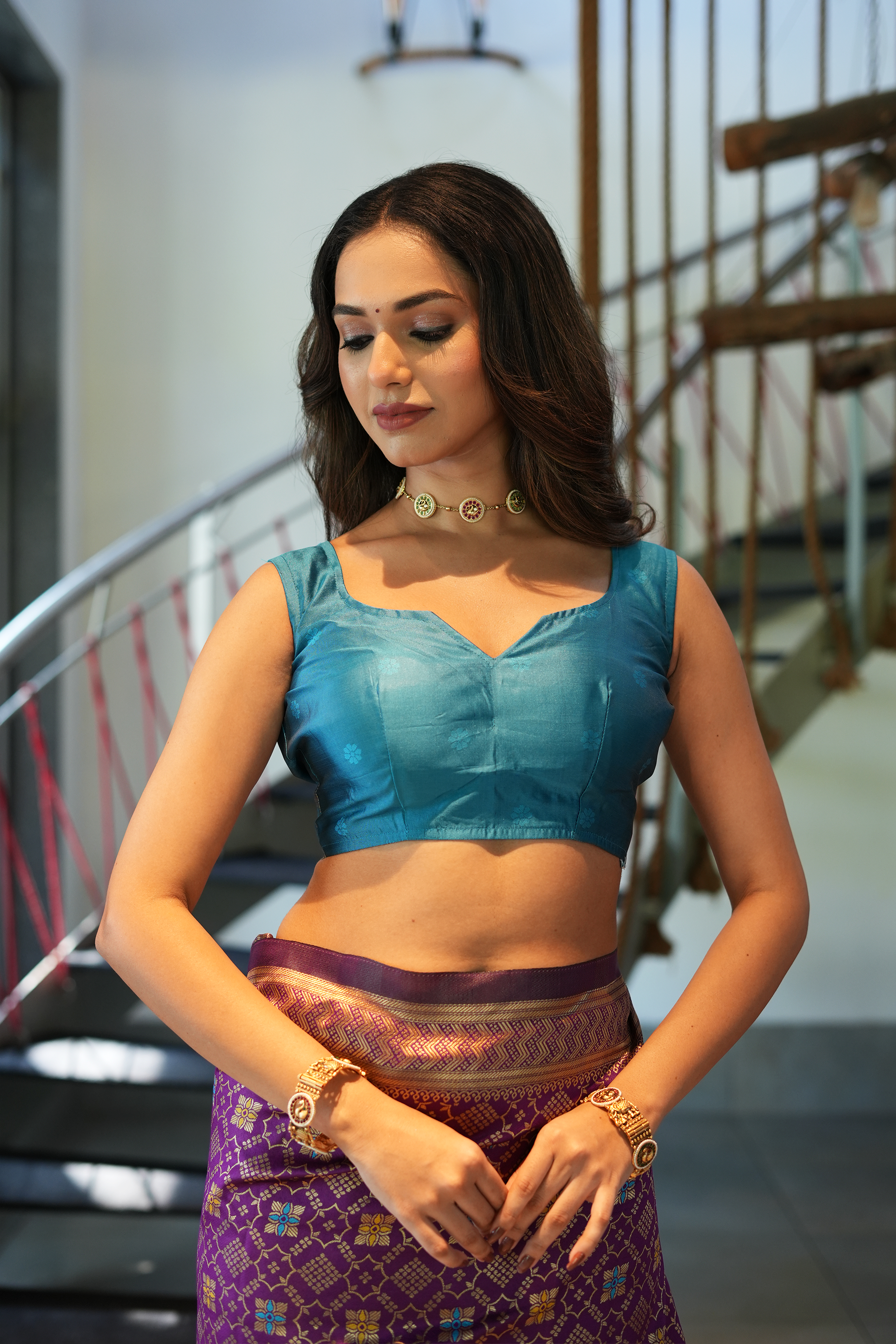 Purple Woven Banarasi Silk Saree