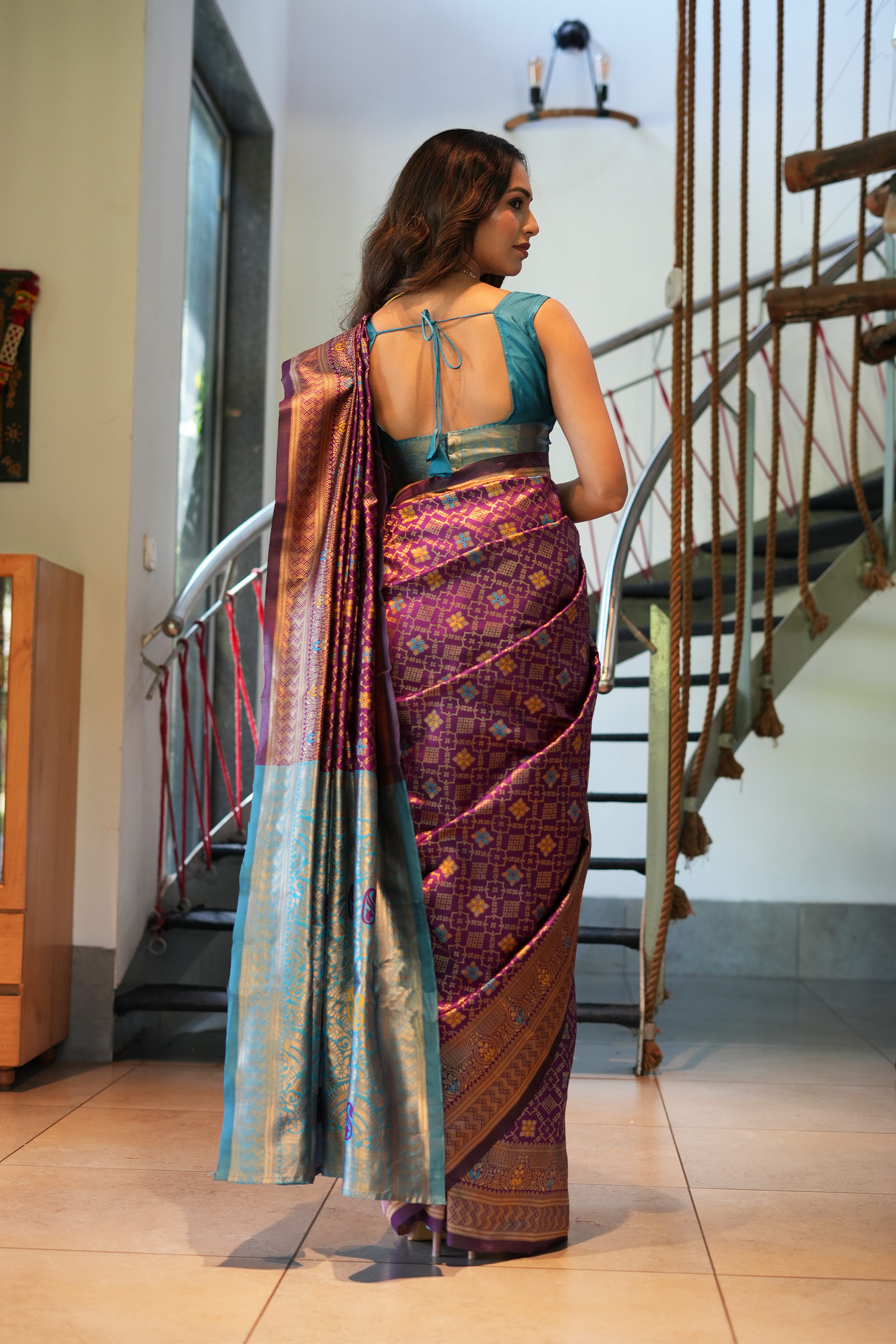 Purple Woven Banarasi Silk Saree