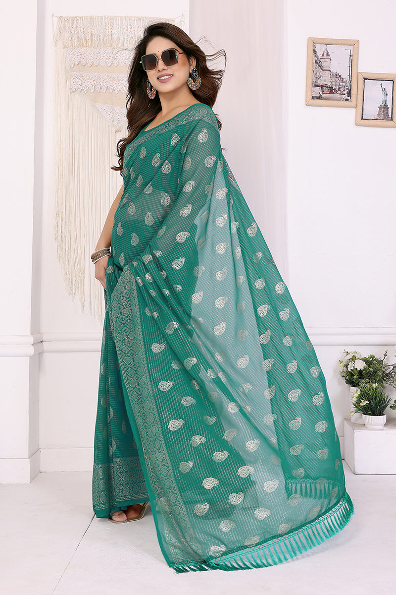Rama Foil Printed Soft Georgette Saree