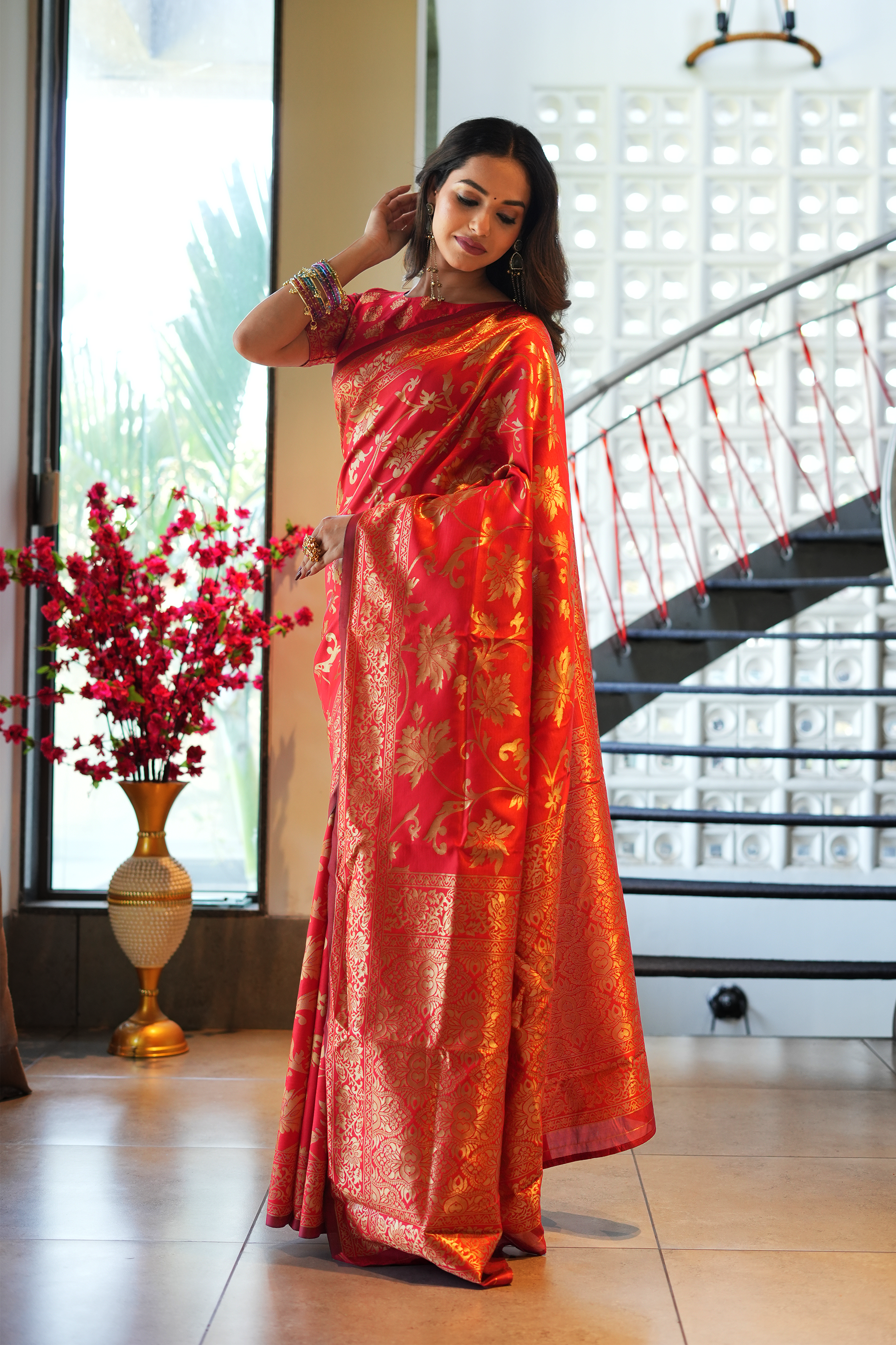 Red Banarasi Silk Saree