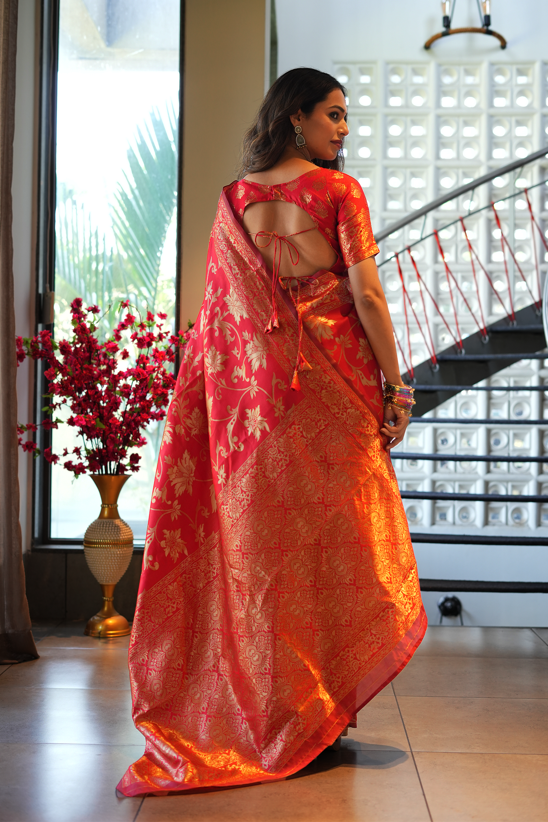 Red Banarasi Silk Saree