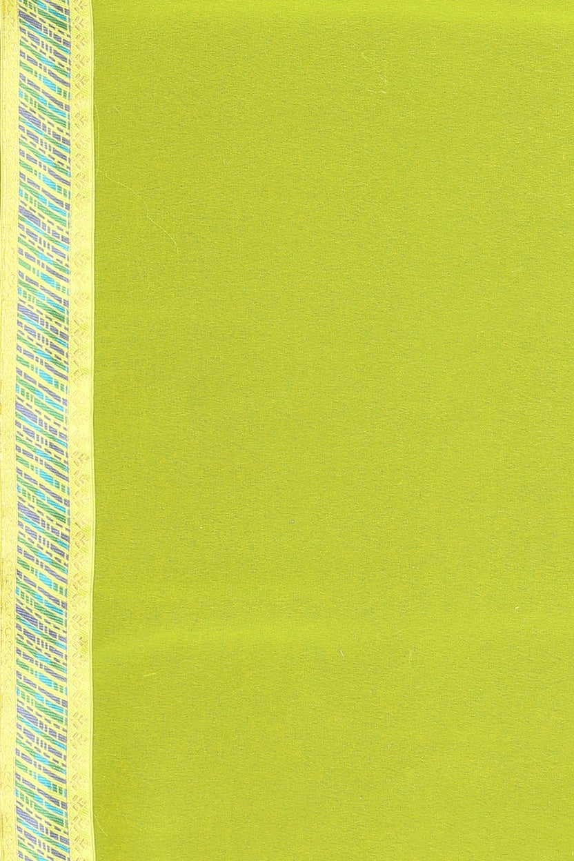 Yellow Georgette Lace Border Saree