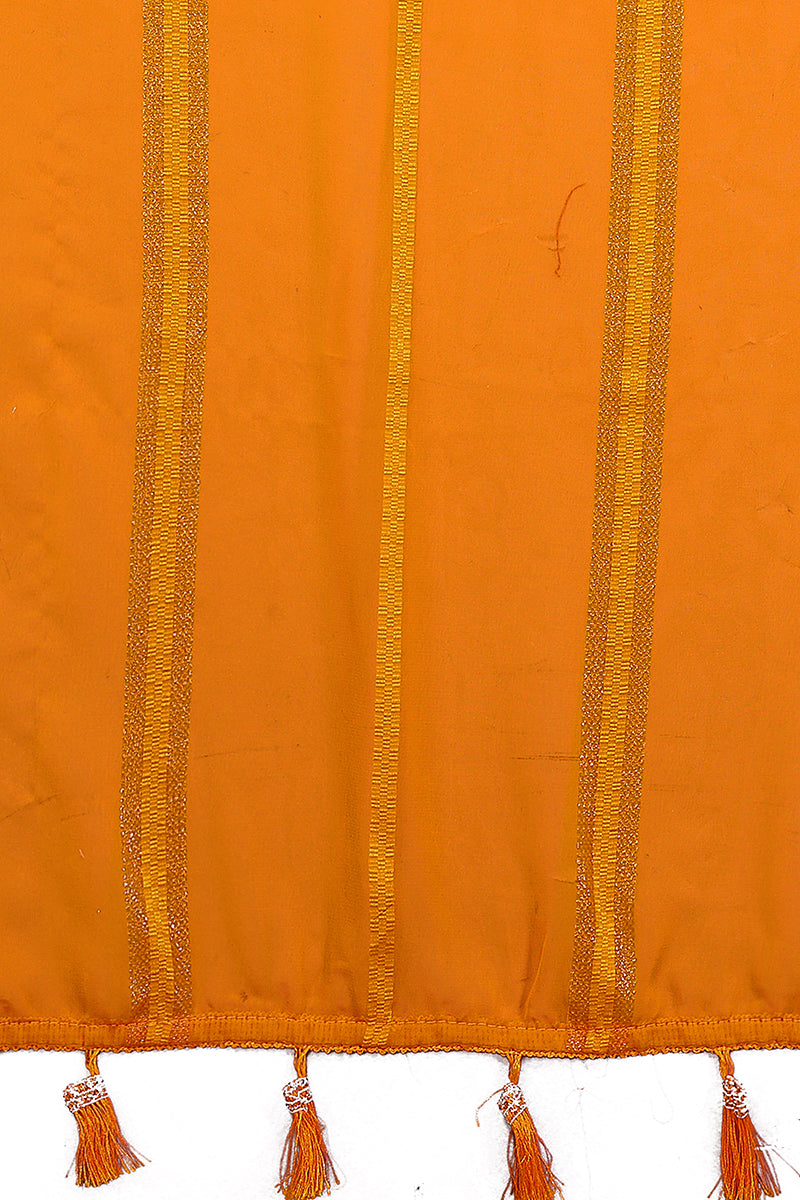 Yellow Plain Georgette Saree