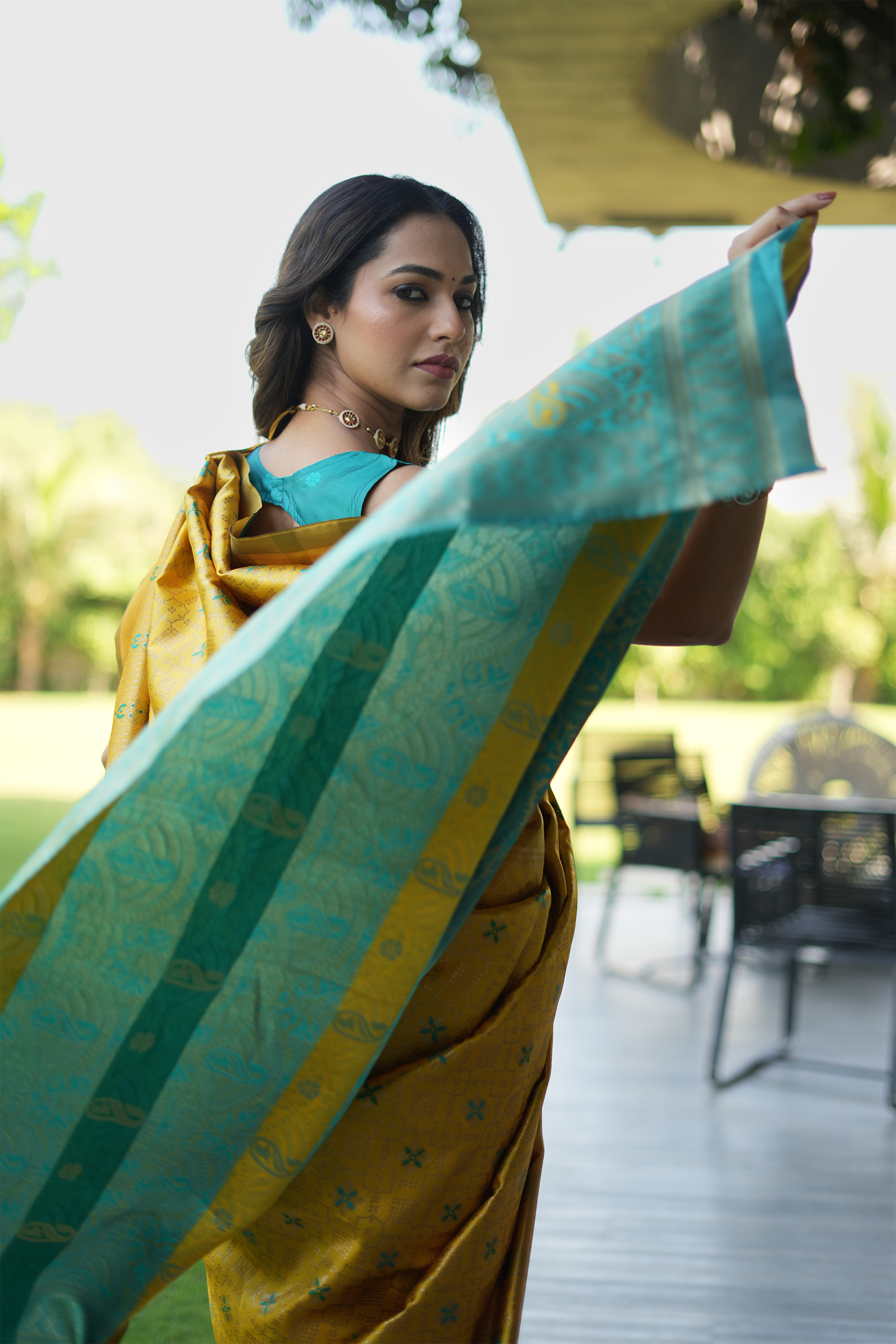 Yellow Woven Banarasi Silk Saree