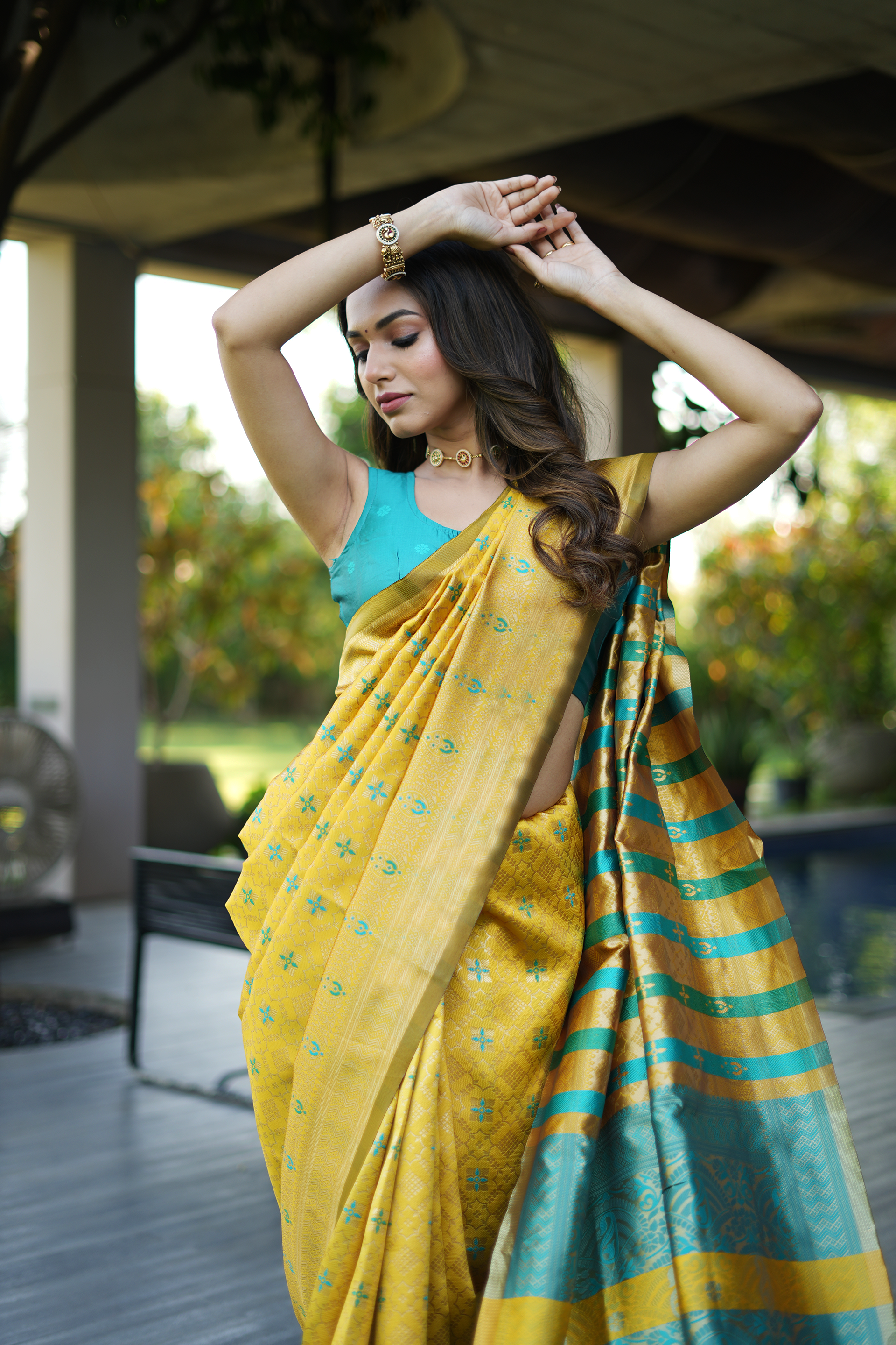 Yellow Woven Banarasi Silk Saree