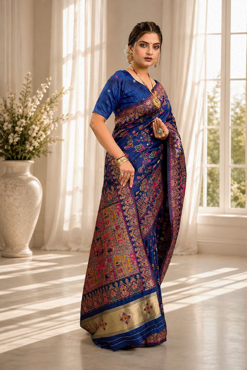 Navy Minakari Banarasi Saree