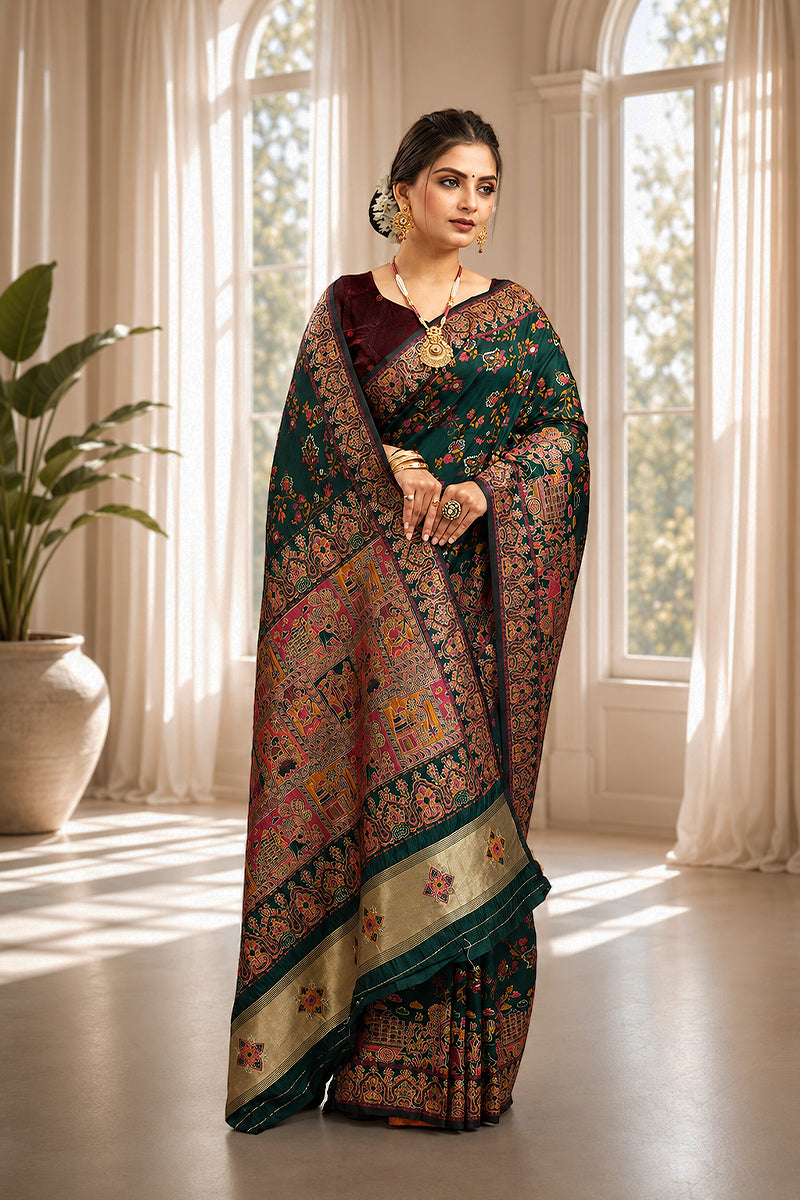 Green Minakari Banarasi Saree