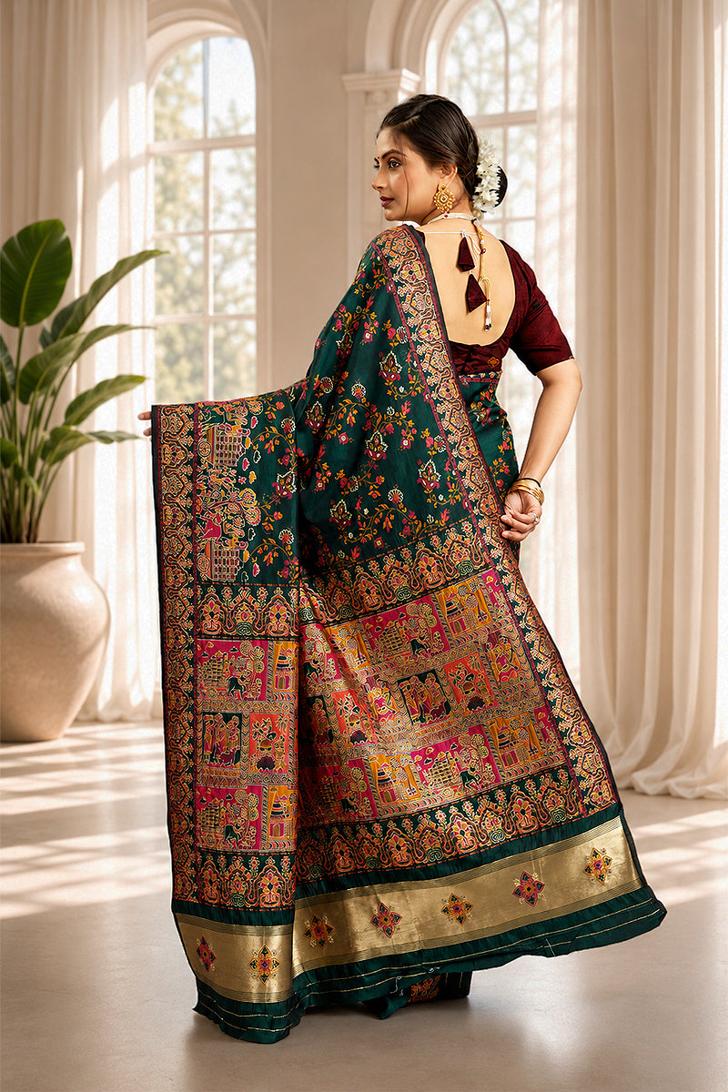 Green Minakari Banarasi Saree