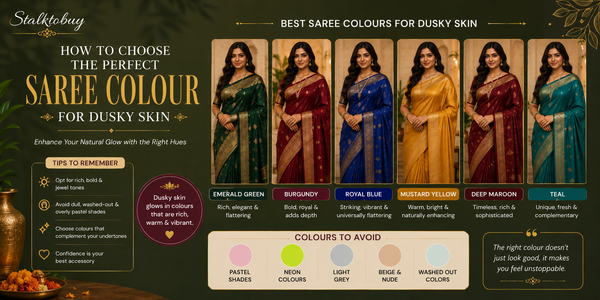 How to Choose the Perfect Saree Colour for Dusky Skin