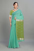 Mint Cotton Silk Two Toned Printed Saree