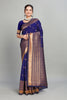 Navy Blue  Woven Silk Saree