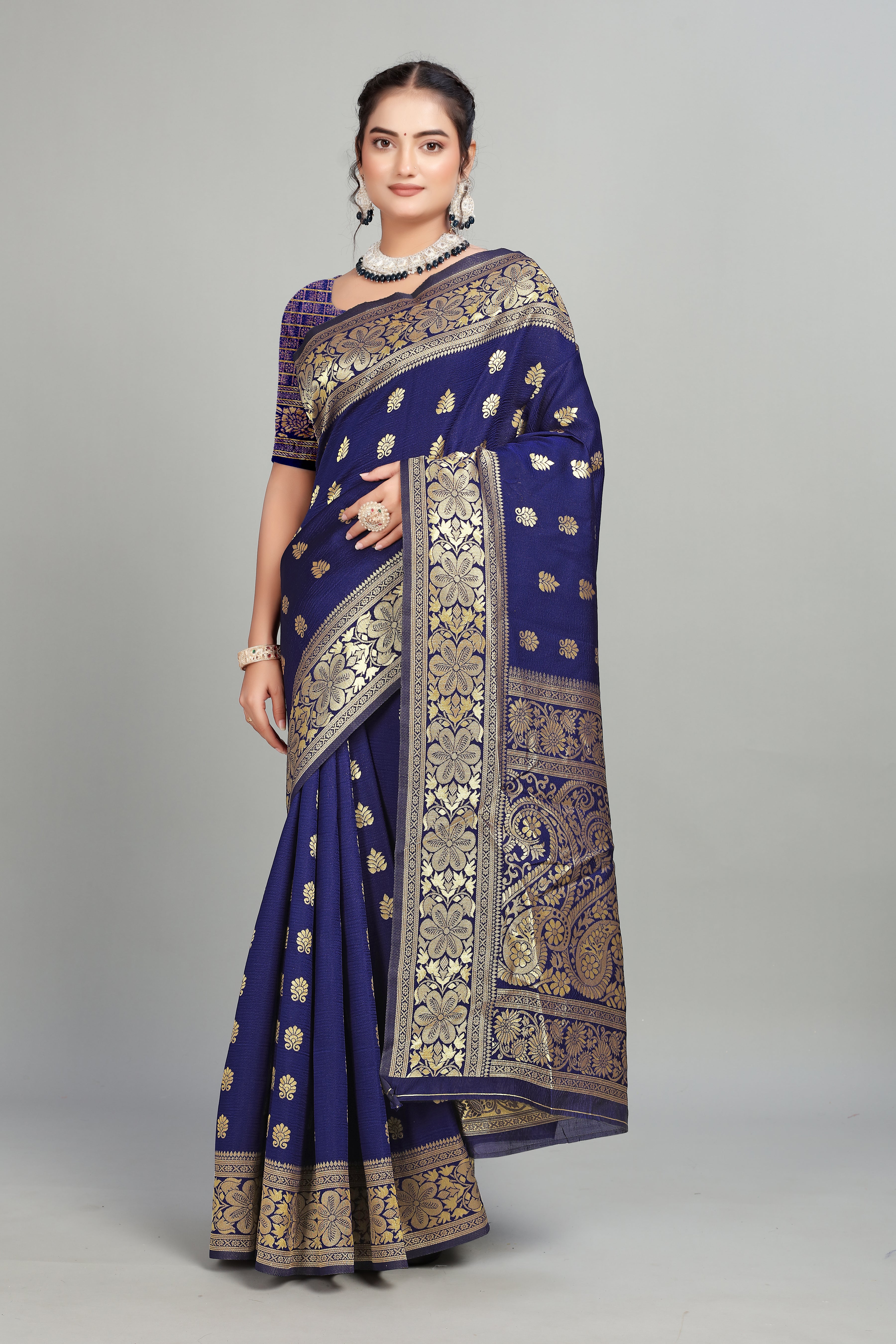 Blue Woven Banarasi Silk Saree