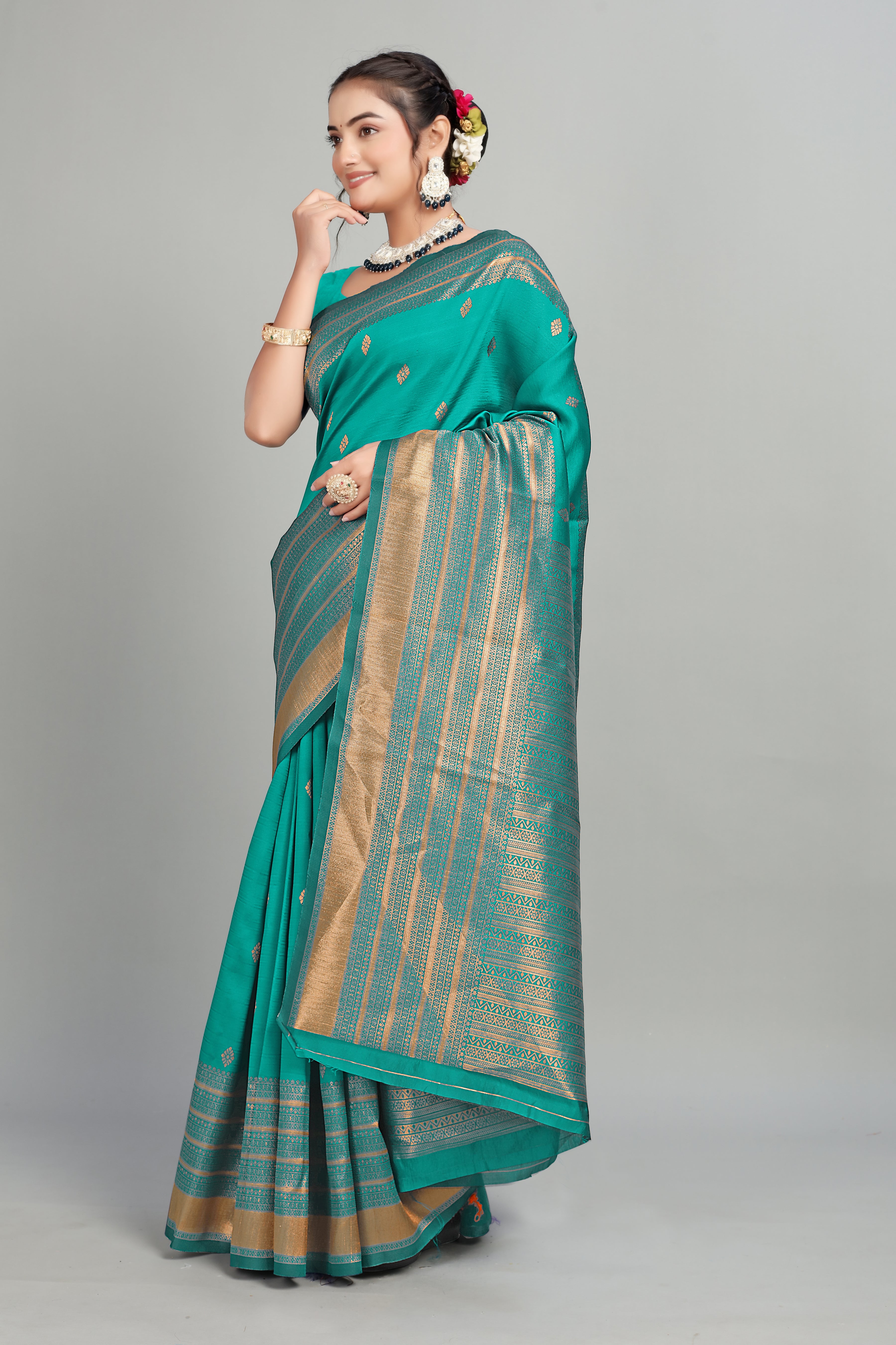 Green Woven Silk Saree