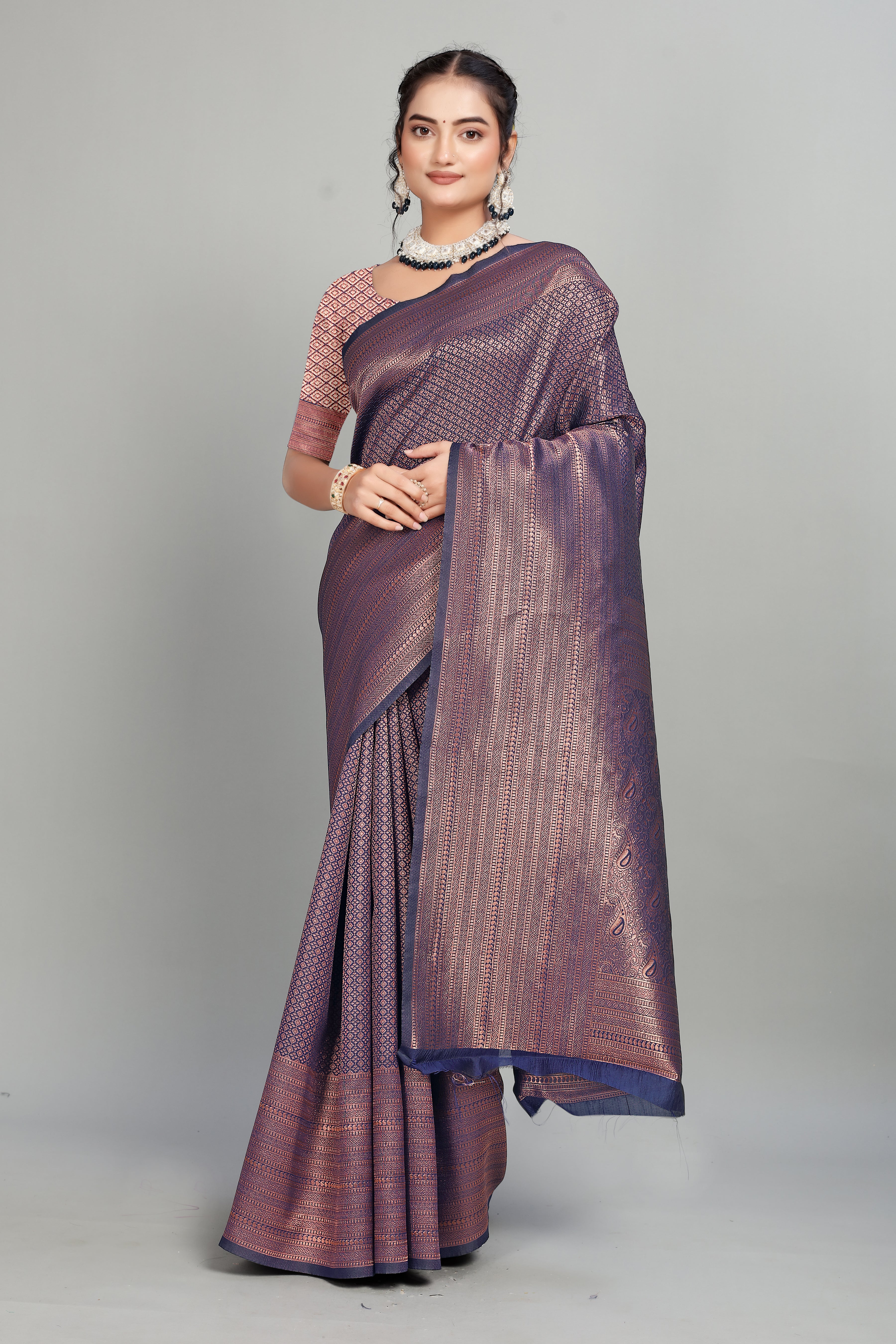Blue Woven Banarasi Silk Saree
