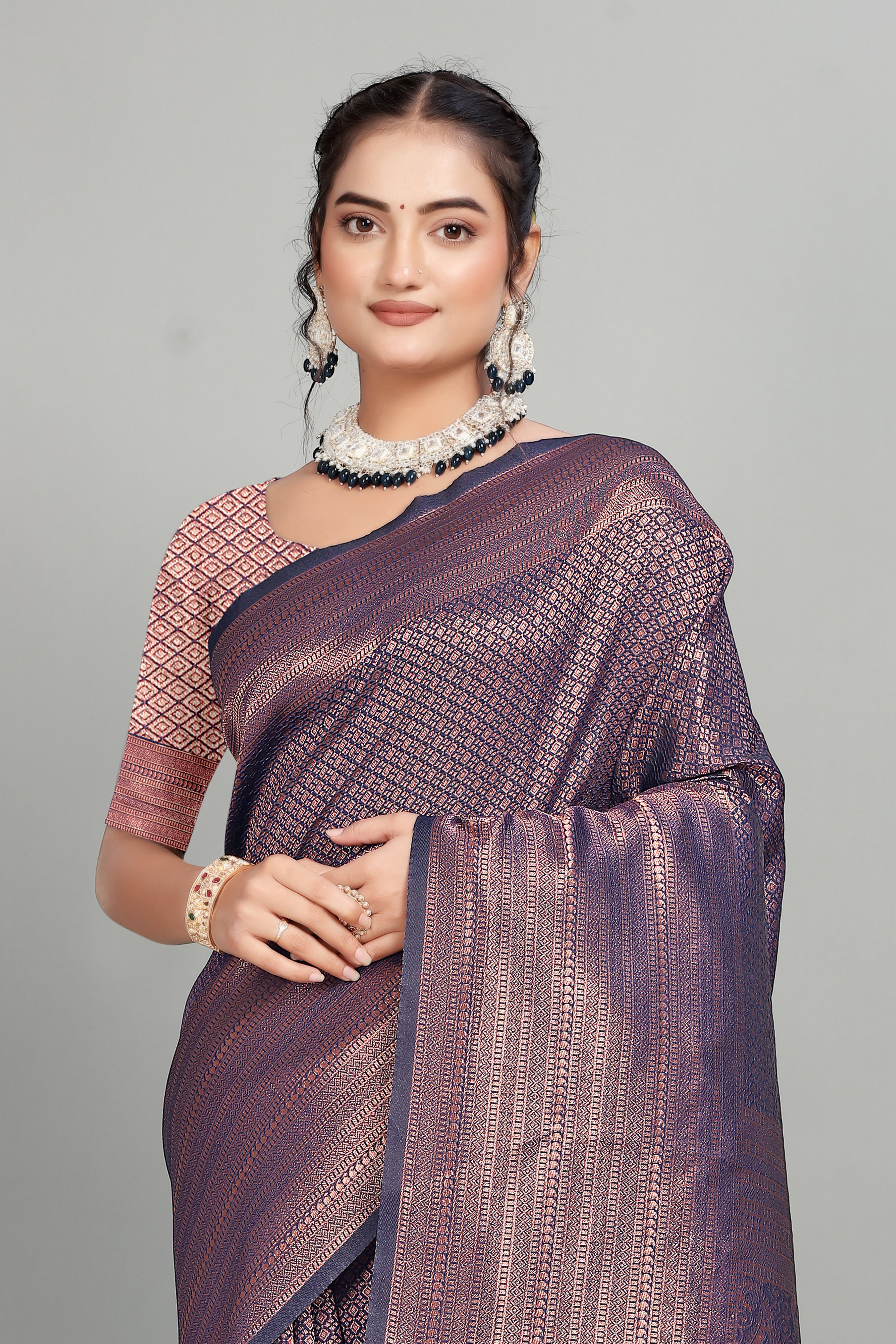 Blue Woven Banarasi Silk Saree