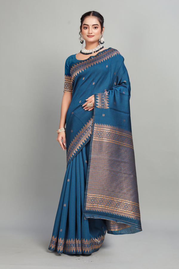 Solid Woven Silk Saree