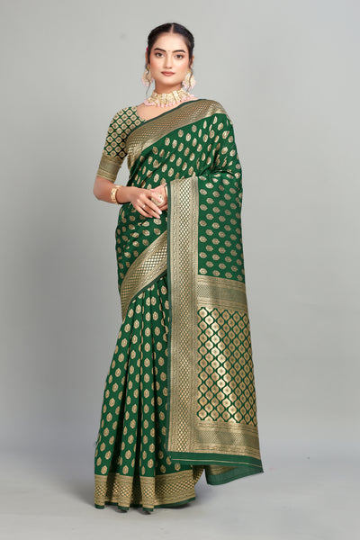 Green Woven Banarasi Silk Saree