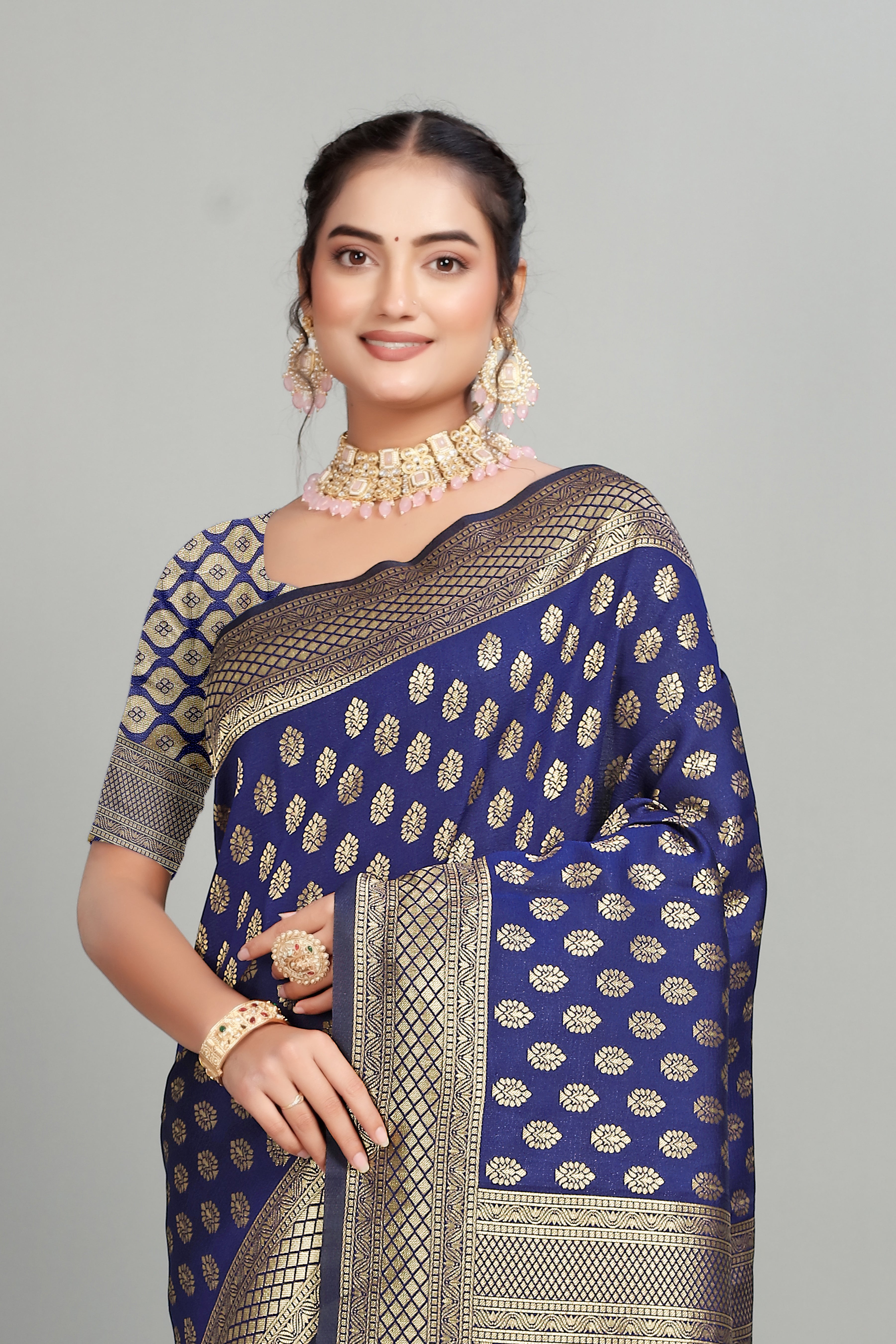 Blue Woven Banarasi Silk Saree