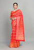 Red Soft Lichi Silk Golden Striped Silk Saree