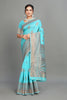 Light Blue Woven Silk Blend Saree