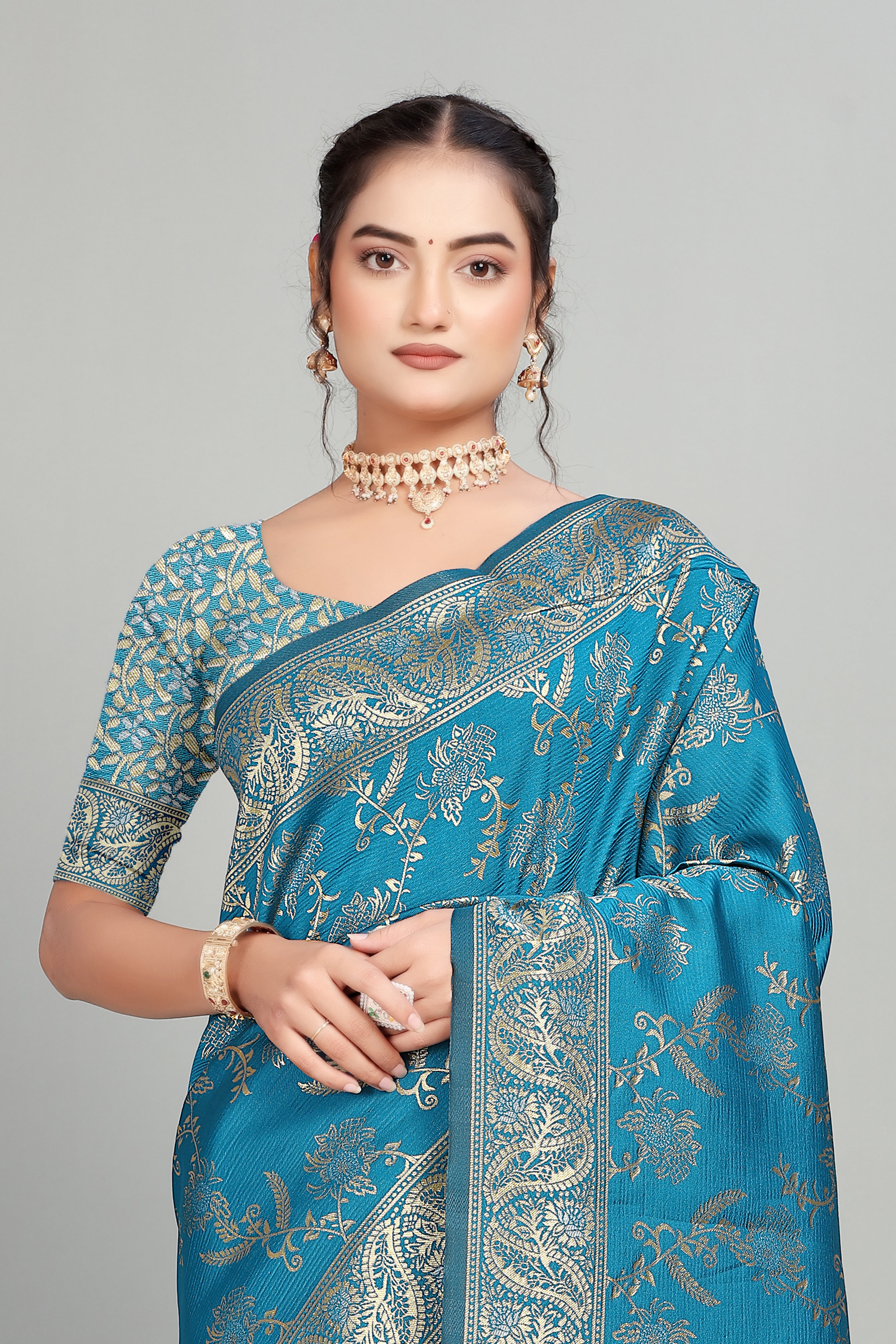 Rama Woven Silk Blend Saree