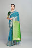 Light Blue Two Toned Weaving Cotton Silk Saree