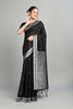 Black Toned Cotton Silk Saree