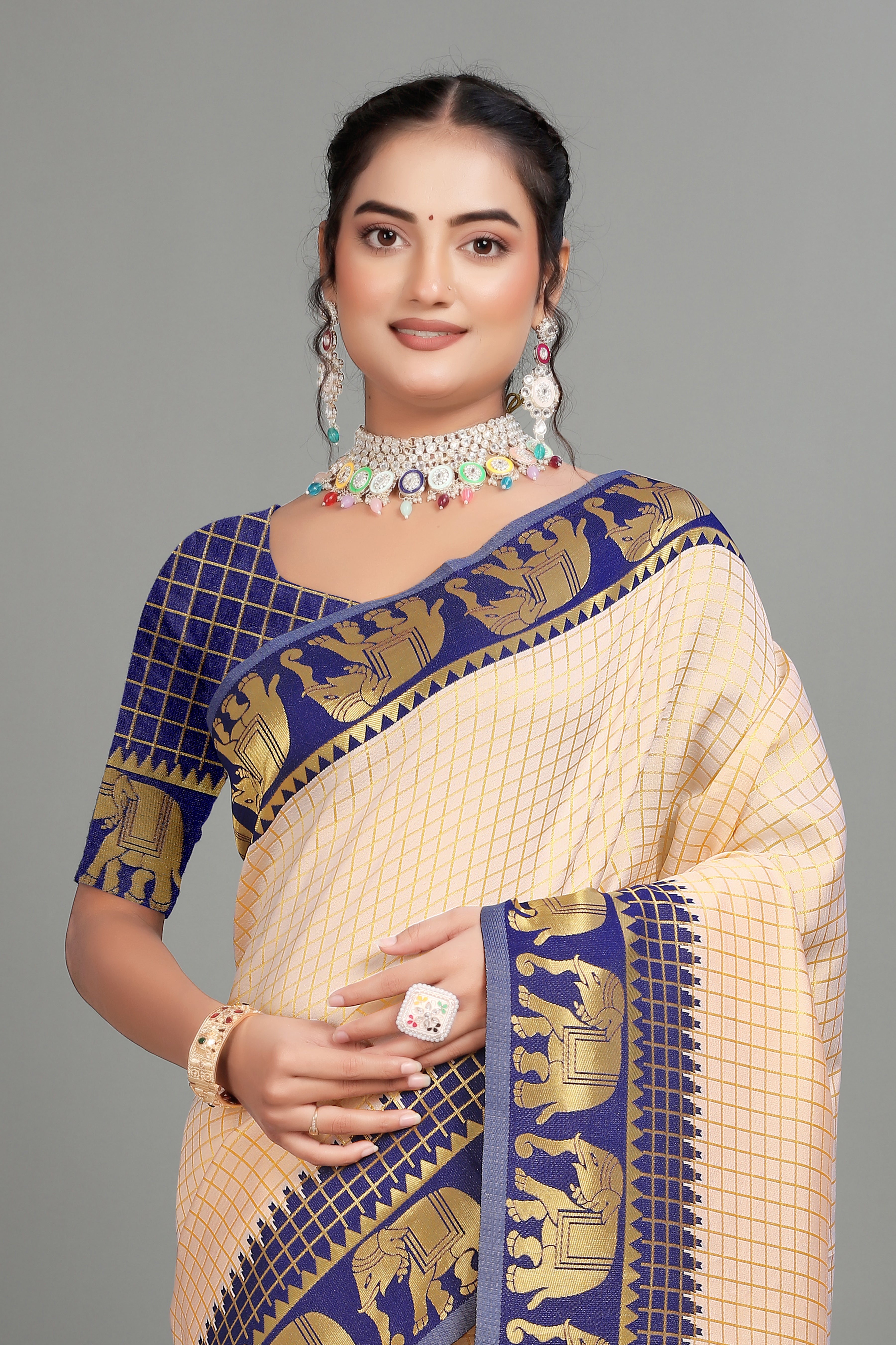 Blue Woven Banarasi Silk Saree