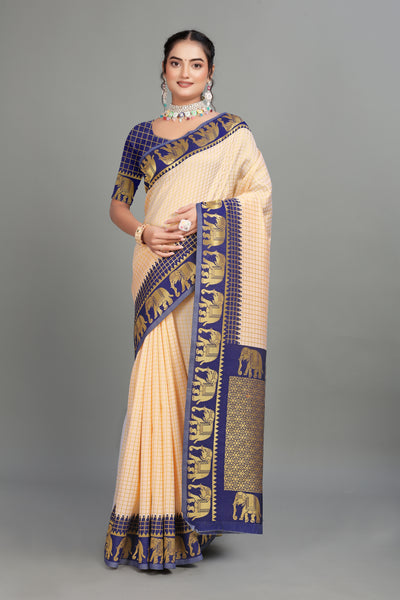 Blue Woven Banarasi Silk Saree