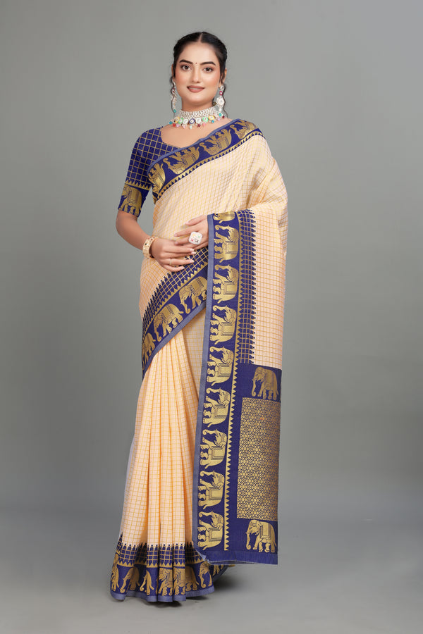 Blue Woven Banarasi Silk Saree