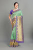 Sea Blue Woven Silk Saree