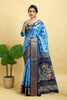 Royal Blue Soft Dola Cotton Printed Saree