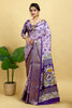 Purple Soft Dola Cotton Printed Saree