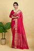 Red Woven Chinnon Silk Saree