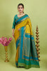 Yellow Narayan Border Silk Blend Saree