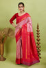 Baby Pink Narayan Border Silk Blend Saree