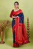 Royal Blue Narayan Border Silk Blend Saree