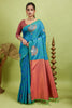 Blue Handloom Woven Banarasi Silk Saree