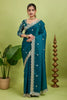 Rama Sequined Embroidered Fancy Chiffon Saree