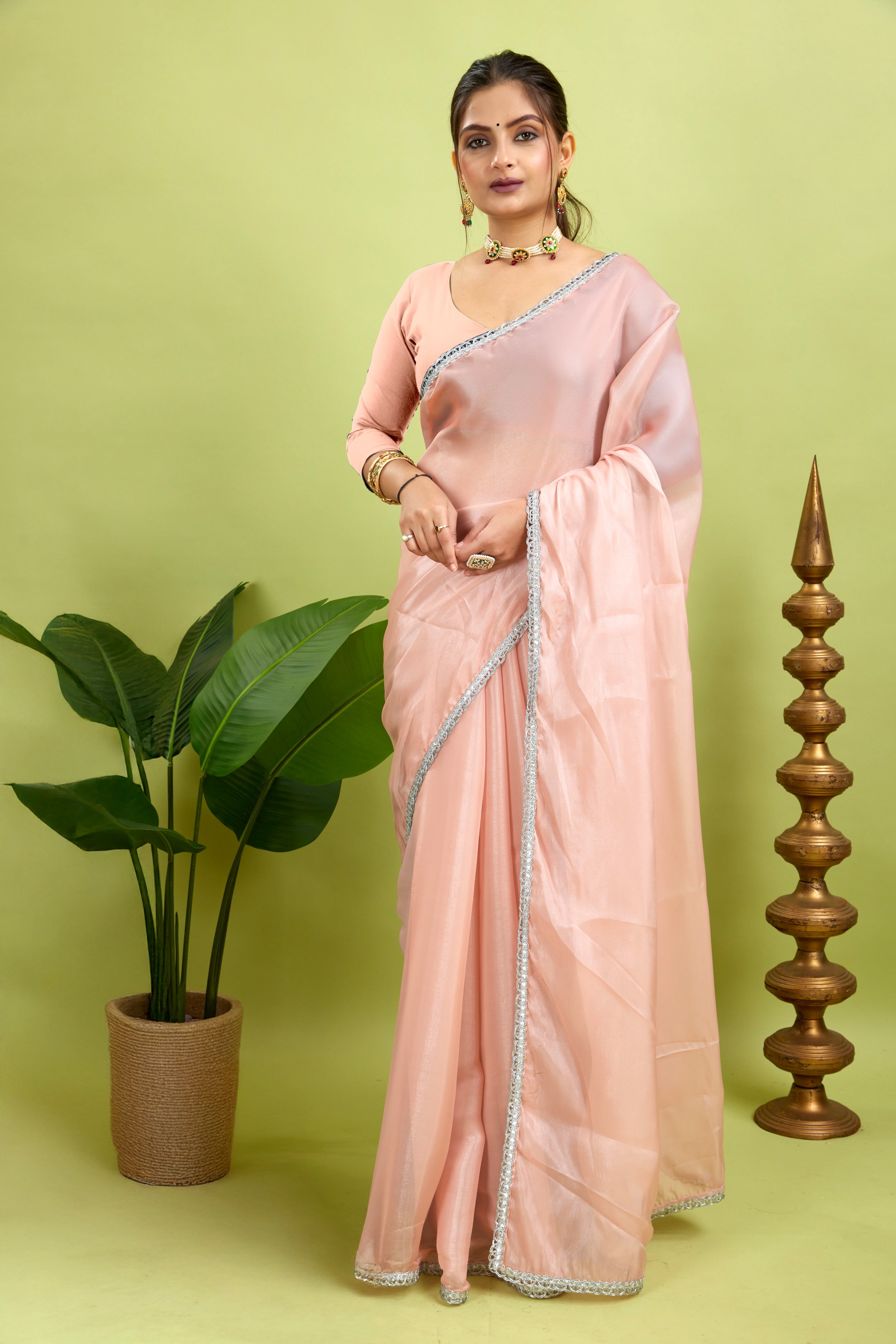 Baby Pink Jimmy Choo Saree