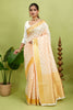 White Kanjivaram Woven Silk Blend Saree