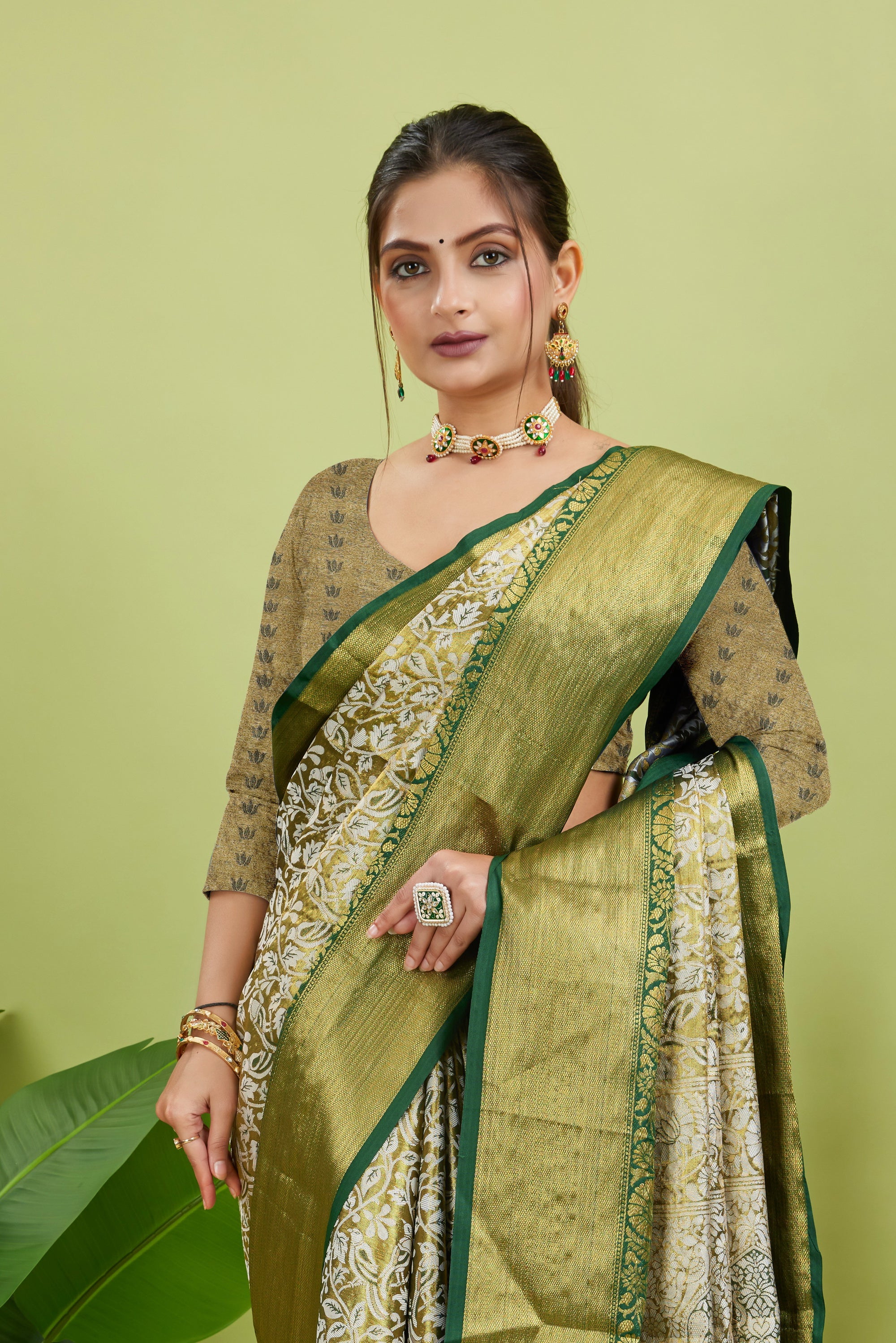 Green Woven Kanjivaram Silk Saree