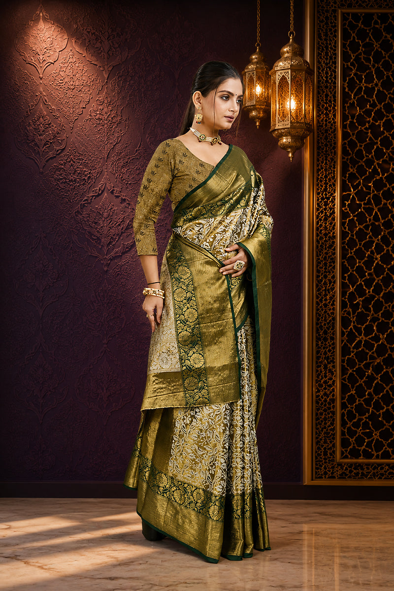 Green Woven Kanjivaram Silk Saree