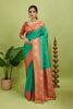 Dark Green Tone Banarasi Handloom Silk Saree