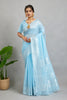 Light Blue Woven Cotton Silk Saree