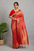 Red Woven Banarasi Khadi Silk Saree