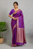 Purple Woven Silk Blend Saree